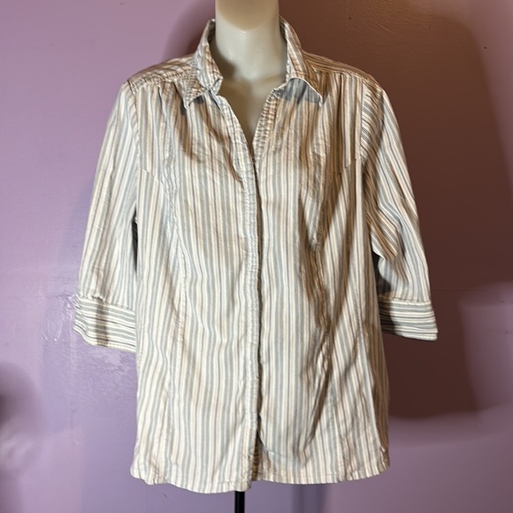 Just My Size Women's Casual Button Down Blouse 3/4 Sleeve Size XXL Plus Size Top - Picture 1 of 5